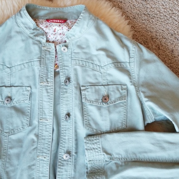 sage green denim jacket